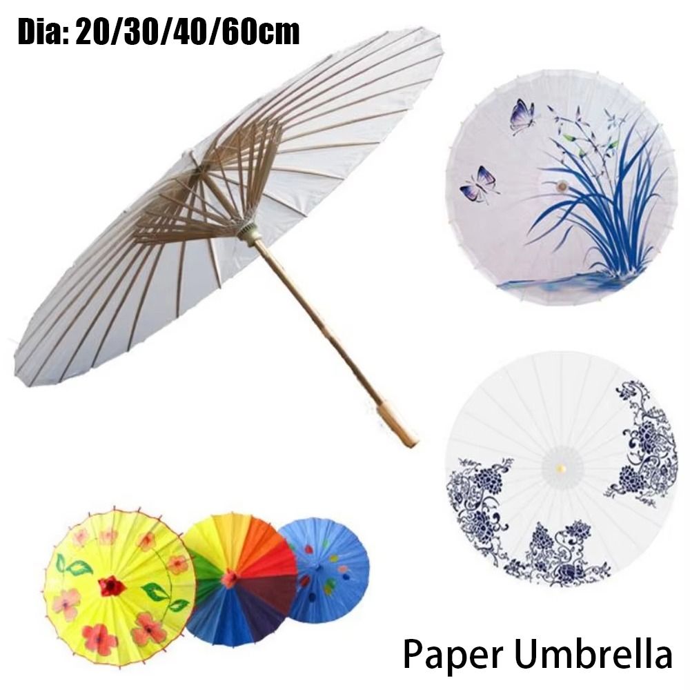 Photography Umbrella - مظلة ورقية تقليدية بيضاء بقطر 20/30/40/60
