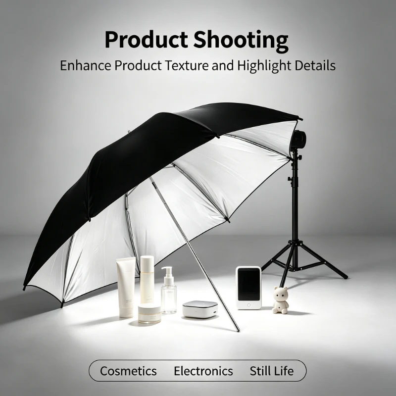 مظلة عاكسة سوداء متينة مقاس 33 - مراجعة Photography Umbrella وسعره