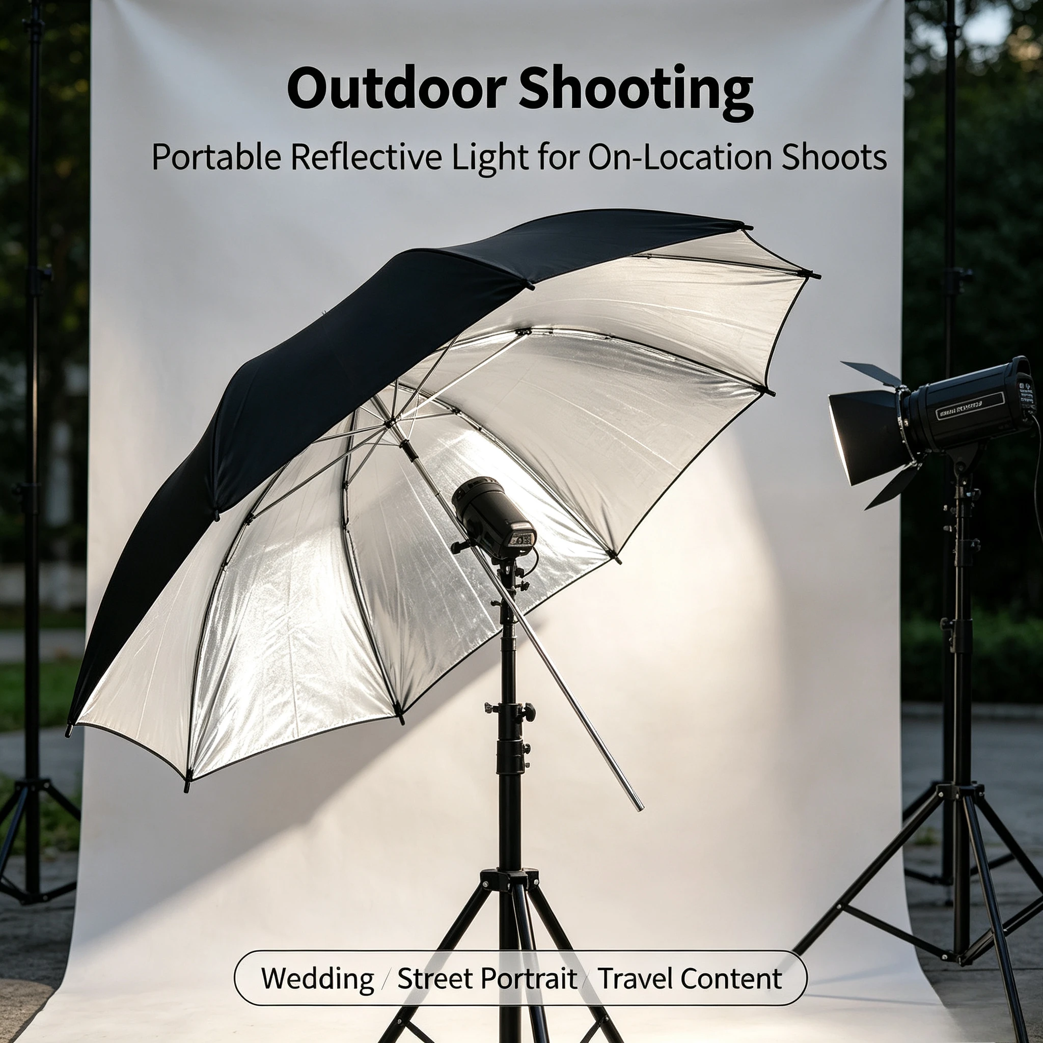 مظلة عاكسة سوداء متينة مقاس 33 - مراجعة Photography Umbrella وسعره