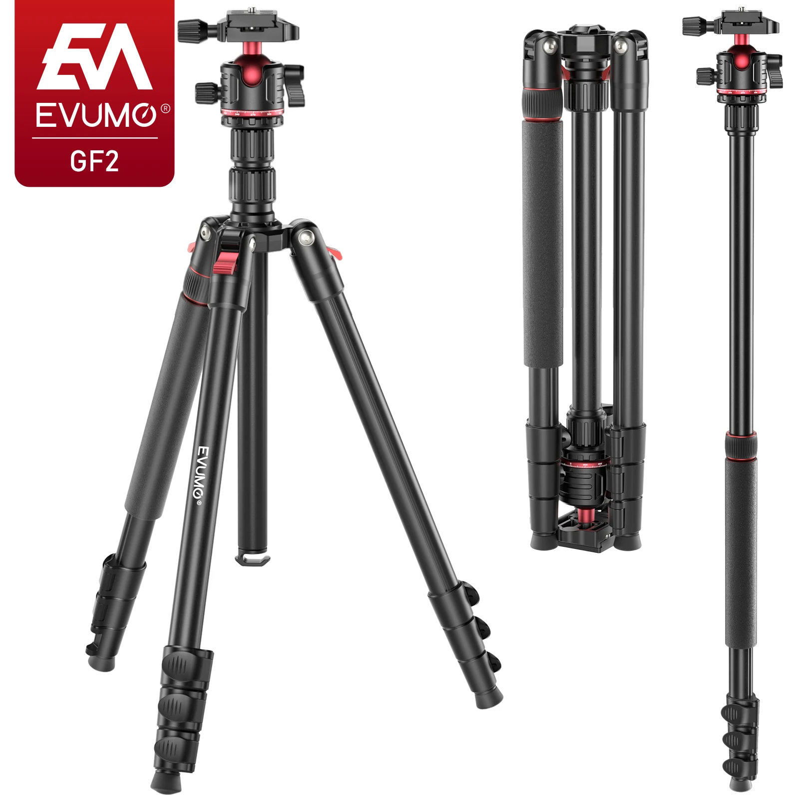 EVUMO GF2 حامل ثلاثي للسفر 1.7 - مراجعة Camera Tripod Carbon وسعره