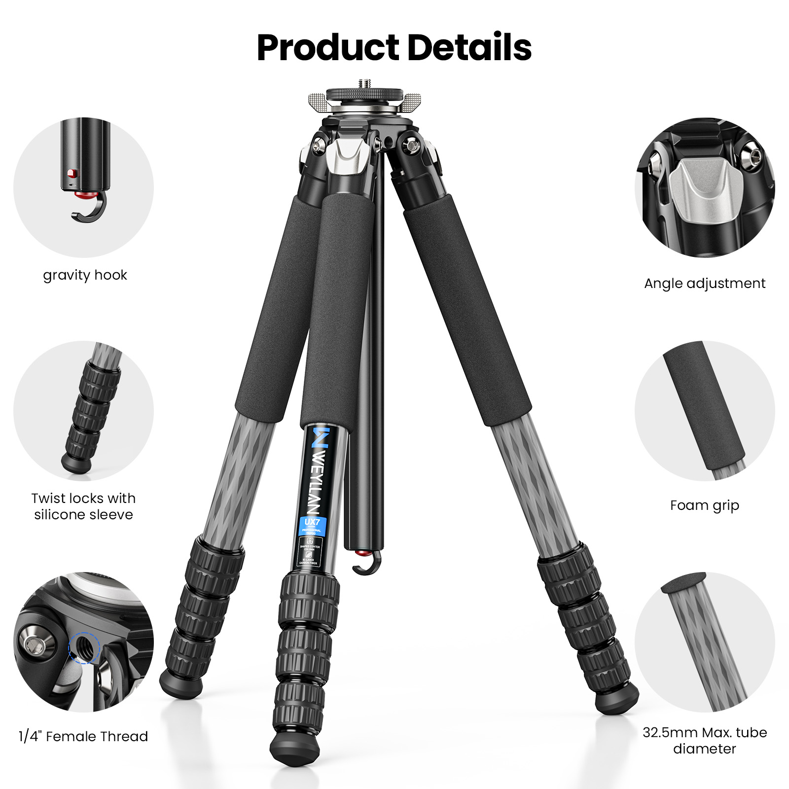 حامل ثلاثي القوائم من ألياف ال - مراجعة Camera Tripod Carbon وسعره